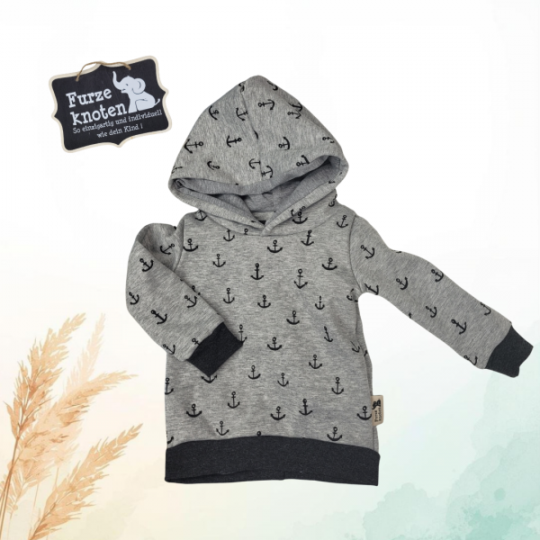 Hoodie  "Anker Grau" Gr. 74