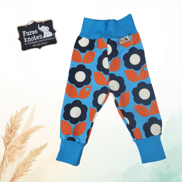 Pumphose "Blau mit Blumen" Gr. 62