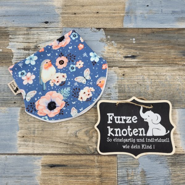 Halssocke Kopfumfang 39-43 cm "Rotkehlchen Floral Blau"