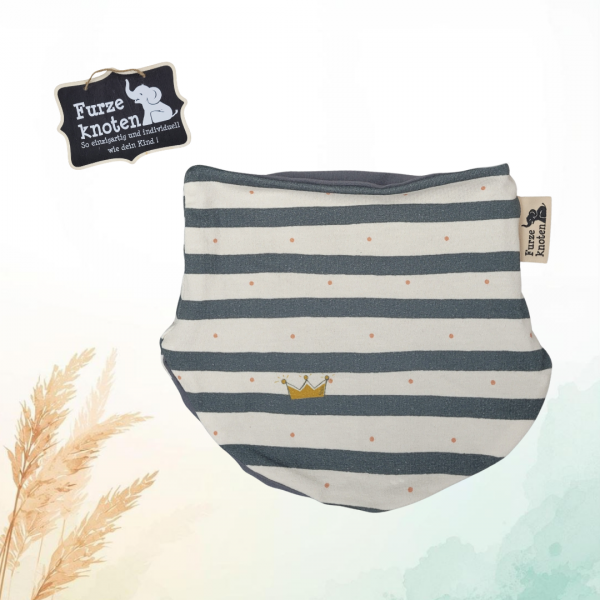 Halssocke Kopfumfang 39-43 cm "Gestreift mit Krönchen"